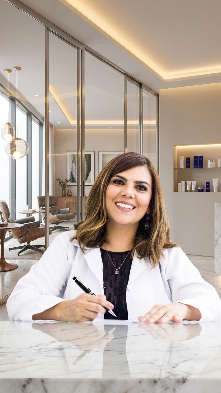 Dra. Caren Vanessa Cupertino em seu consultório no Carlton Center